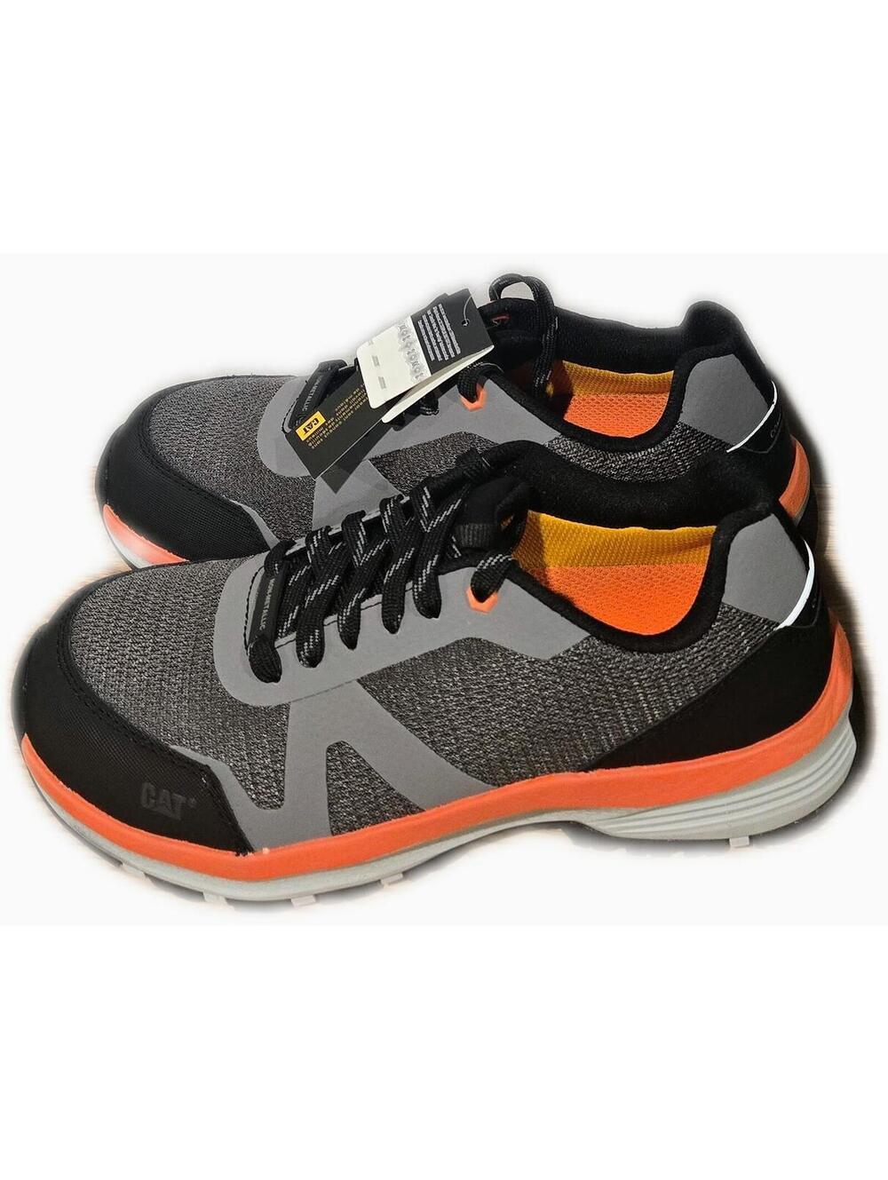 CAT Men's Gray and Orange Athletic Sneakers